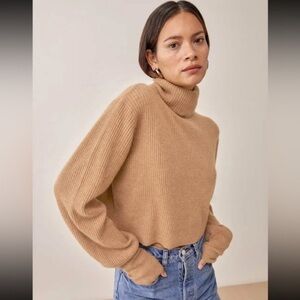 Reformation Louisa Camel Sweater Sz S
